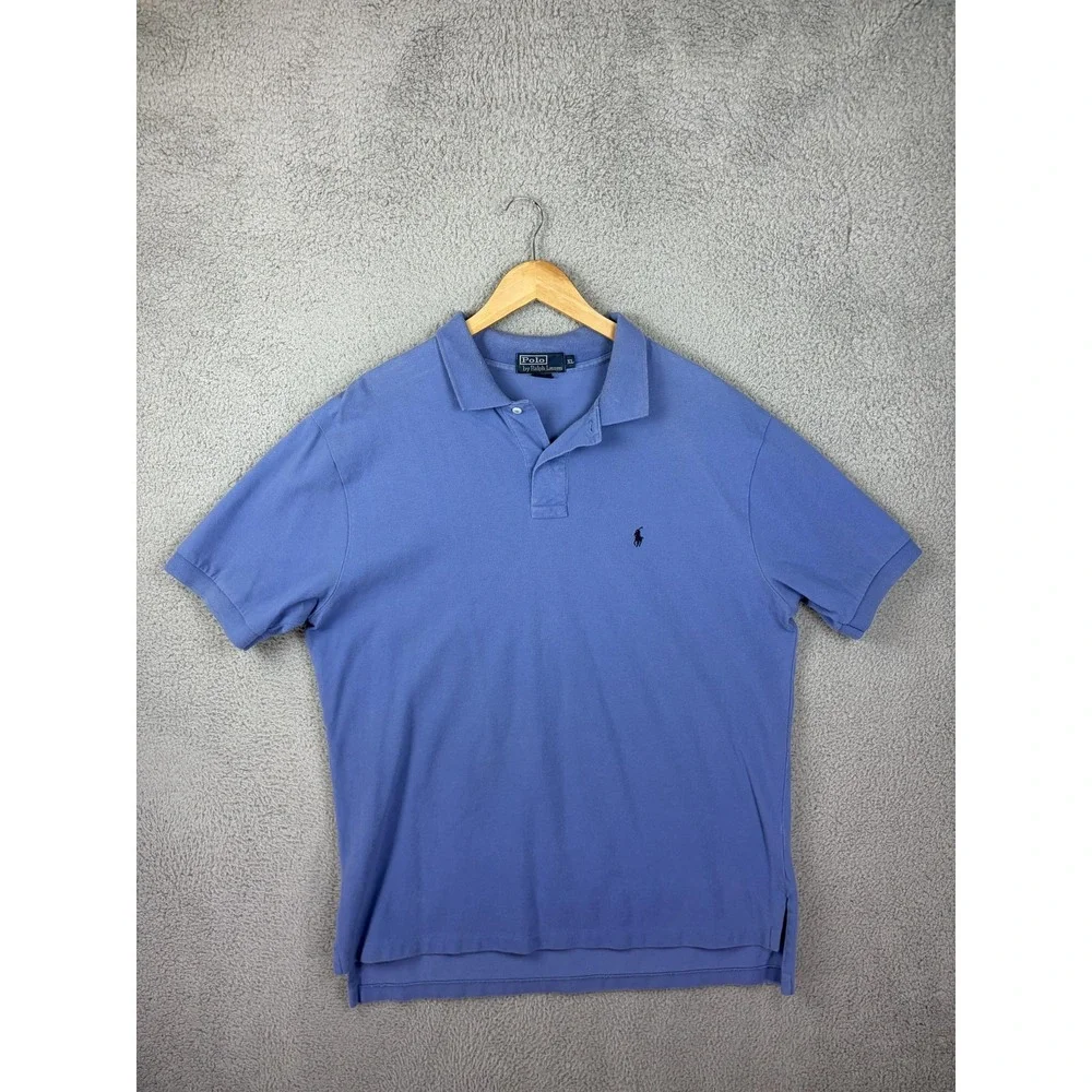 Polo Ralph Lauren Polo Shirt Mens XL Blue 100% Cotton Short Sleeve Casual Mens